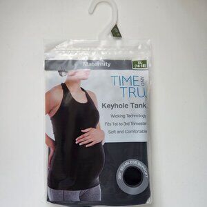 Time And Tru Maternity Black Tank Top XL Seamless Support Soft & Comfortable